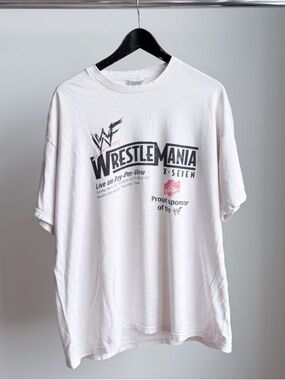 Vintage 2001 WWF WrestleMania X Seven Tee XL Molson Export Promo Thrashed